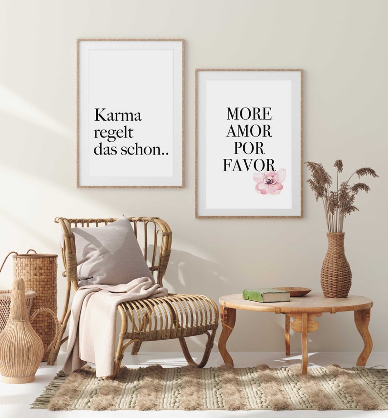 Bilder Poster Sprüche Motivation Zitate Karma regelt Etsy