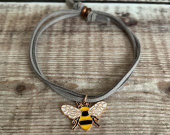 Bedelarmband van imitatiesuède bij - verstelbare vriendschapssieraden