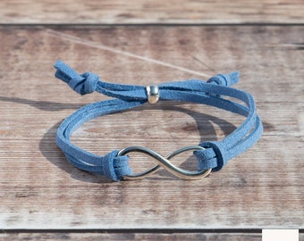 Infinity-bedelarmband van imitatiesuède: verstelbare vriendschapsbedelarmbanden