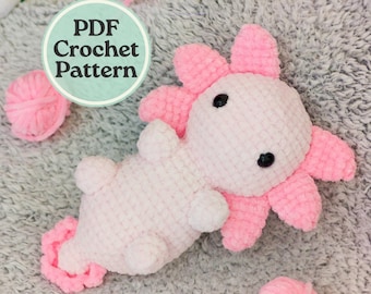 Cute Axolotl Crochet Pattern, Amigurumi Axolotl,