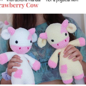 crochet cow pattern, amigurumi cow, Strawberry Cow, cow plush, Amigurumi Crochet Pattern PDF *digital download*