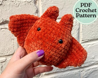 Virkat fladdermusmönster, amigurumi utan sömnad, handgjort mjukisdjur, söt plysch, litet gosedjur, nybörjarvänligt, halloweenprojekt, PDF, gör-det-själv