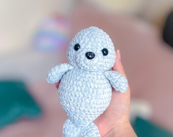 Sigill, virkmönster, amigurumi-sigill, plysch, plysch, digitala produkter, DIY, amigurumimönster, av Emjaway