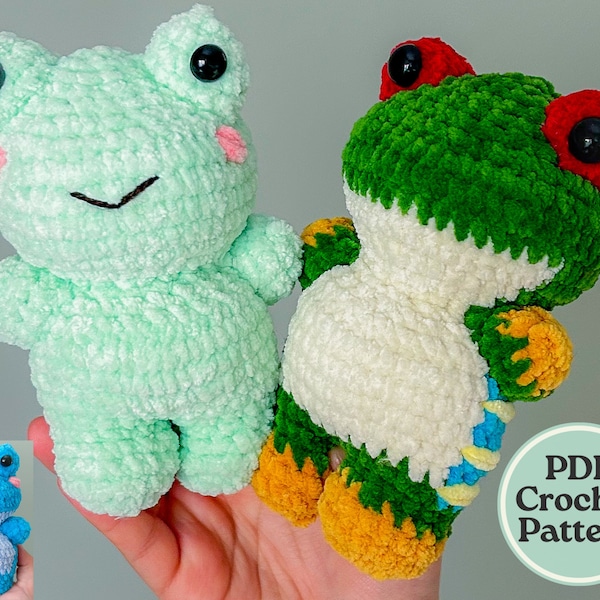 Frog Crochet Pattern, Tree Frog, Red-eyed Tree Frog, Crochet Frog, Amigurumi Frog, Downloadable PDF