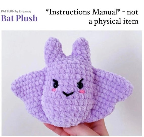 Crochet Bat Pattern No Sew Amigurumi Handmade Soft Toy Cute - Etsy Crochet Bat Pattern No Sew Amigurumi Handmade Soft Toy Cute - Etsy