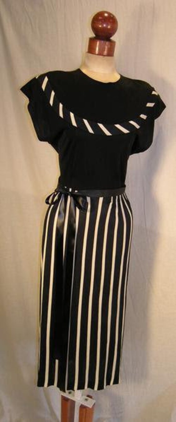 Vintage Black and White Dress