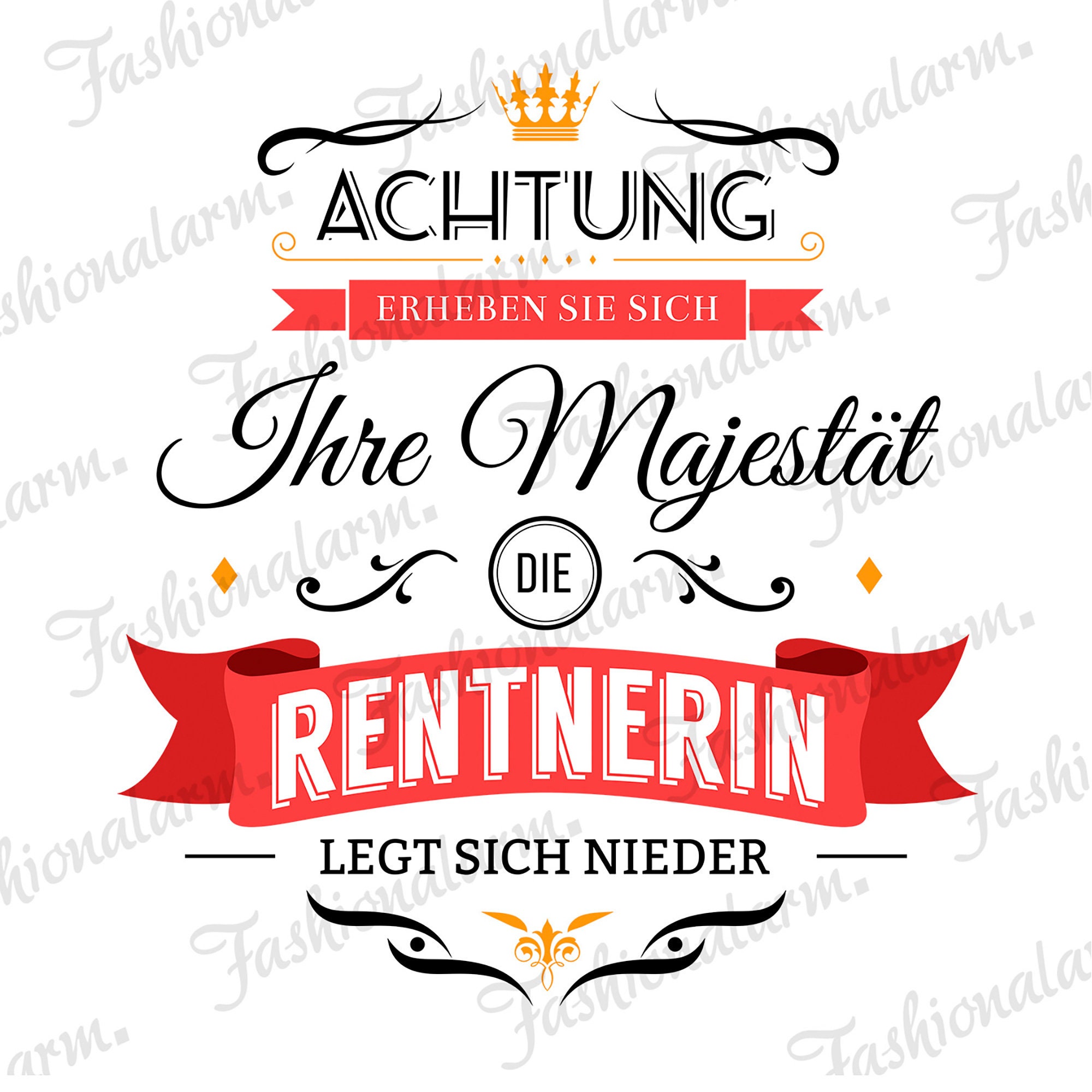 Kissen "Rentnerin Ihre Majestät" von Fashionalarm 40x40 cm bedruckt