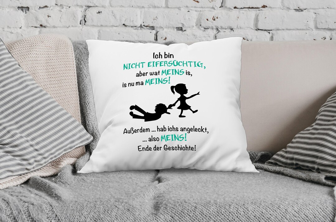 Witziges Kissen 40x40 Cm – „Ich Bin Nicht Eifersüchtig“ Spruch, Polyester Satin, Geschenkidee