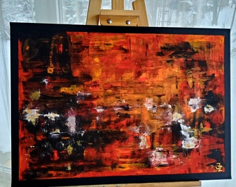 70 x 90 cm Wall Decor Original Painting OOAK Acrylic Painting Abstract Art Free Style Painting Autumn Forest H 28x W 35