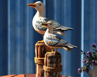 Wakauto Seagull Statue Mediterranean Style Resin Lifelike Seabird Model Photo Prop Nautical Beach Table Decor for Home Office Shop Wakauto Seagull Statue Mediterranean Style Resin Lifelike Seabird Model Photo Prop Nautical Beach Table Decor for Home Office Shop