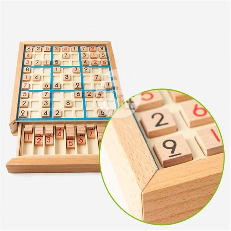 Wooden Number Puzzles Sudoku Board Games Complete Wood Sudoku Etsy