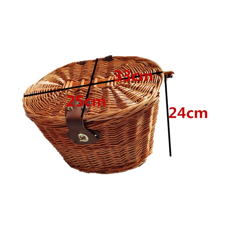 Bike Wicker Baskets Front Handlebar Bicycle Basket With Lid Etsy
