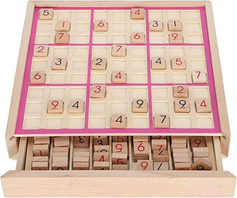 Wooden Number Puzzles Sudoku Board Games Complete Wood Sudoku Etsy