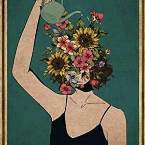 Metal Sign Be Kind to Your Mind Mental Girl Flower Wall Tin Sign ...