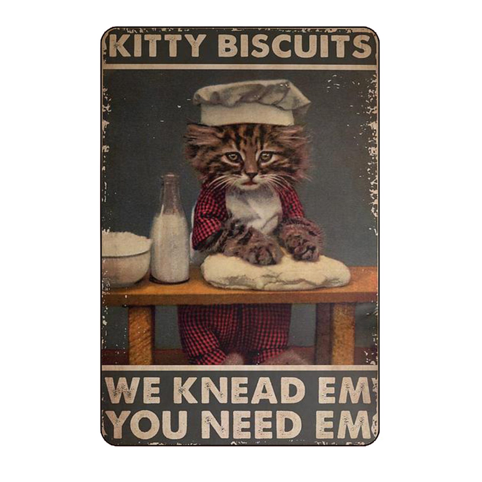 Kitty Biscuits We Knead Em You Need Em Retro Metal Tin Sign Etsy
