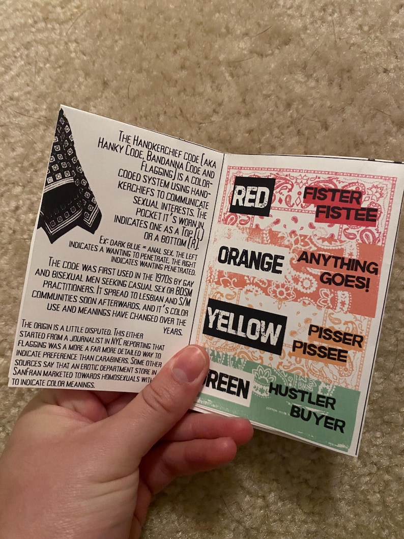 Hanky Code Zine; Queer Flagging 101 (18+) - Etsy