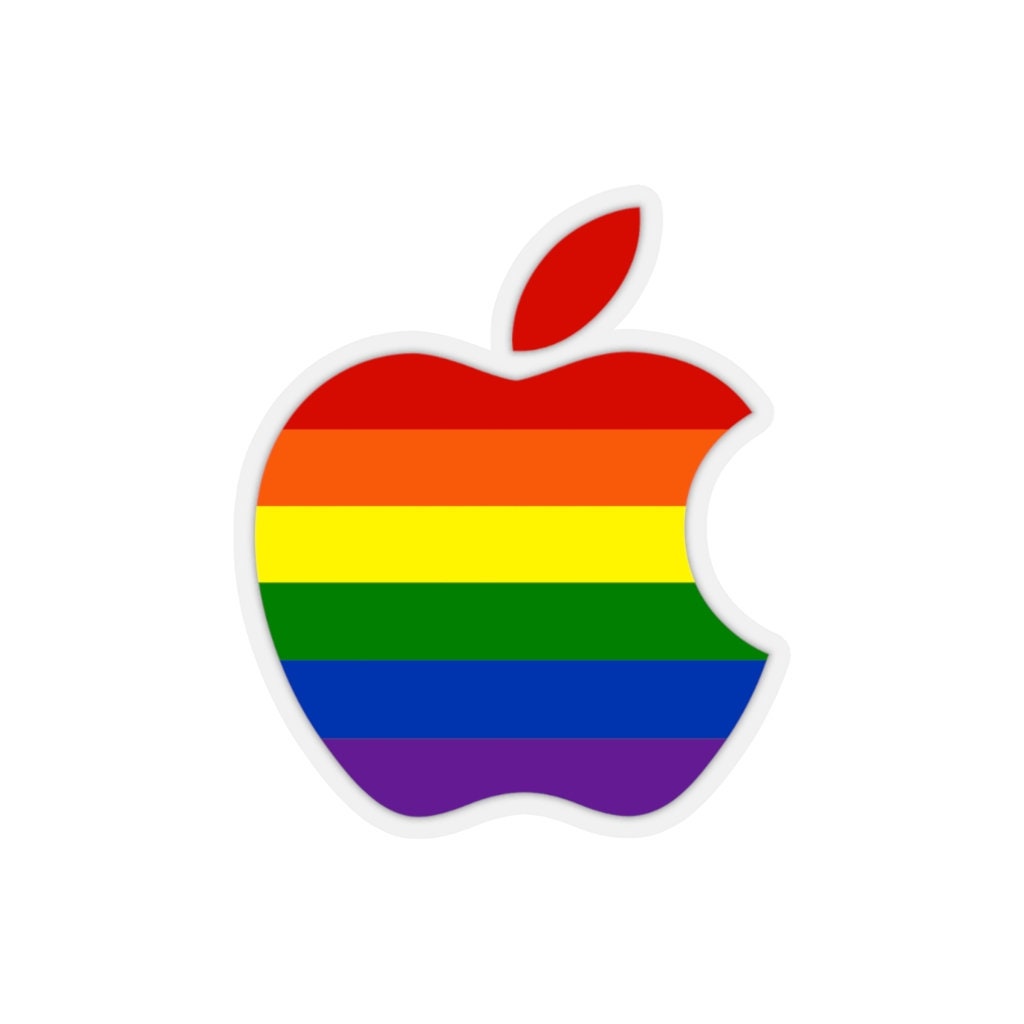 Gay Pride Sticker Apple Logo Etsy