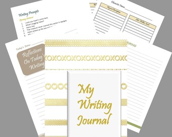 Gold Ribbon Journal Pages for Writers