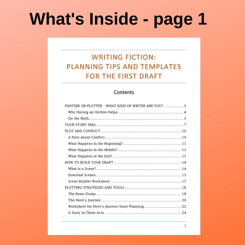 Writing Fiction Mini-Course: 40 pages of writing tips and templates for your first draft image 2