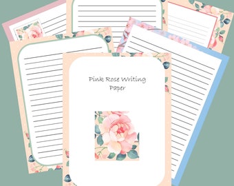 Pink Rose Writing Paper