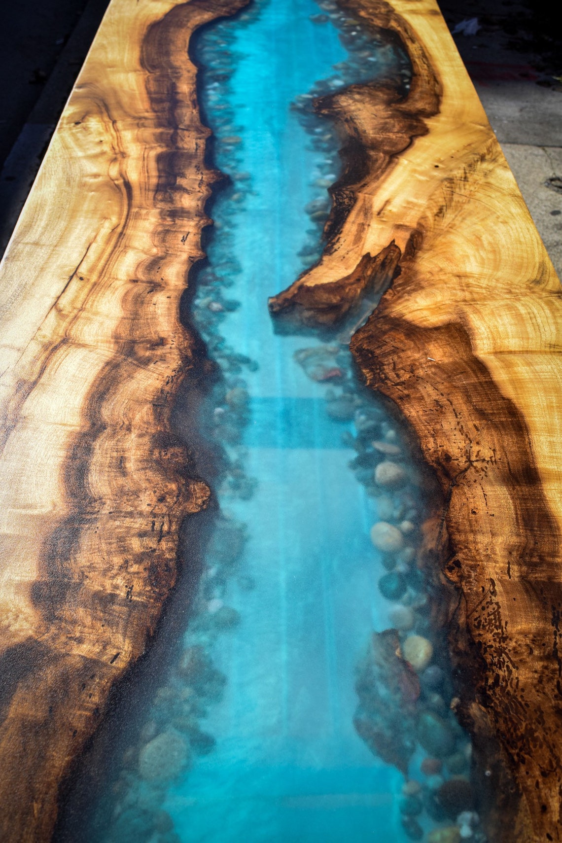 River Rock Resin Coffee Table / End Table / Dining Table / Epoxy Resin ...