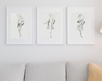 Digital CARDIN FASHION sketches Haute Couture 1960s