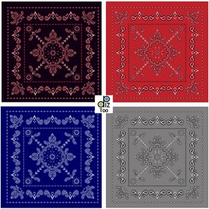 Bandana numérique impression western marque-places Modèle de nom Cartes de correspondance à téléchargement immédiat Couverture de livre Scrapbooking Carte postale