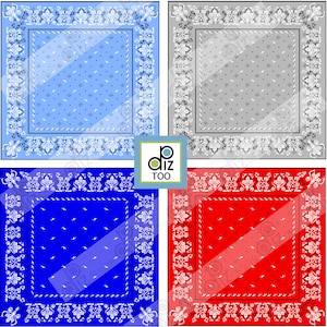 Impressão digital de bandana, papel para festa, papel para artesanato, 3 tamanhos, papéis, cartões, download instantâneo, capa de livro, scrapbook, cartão postal