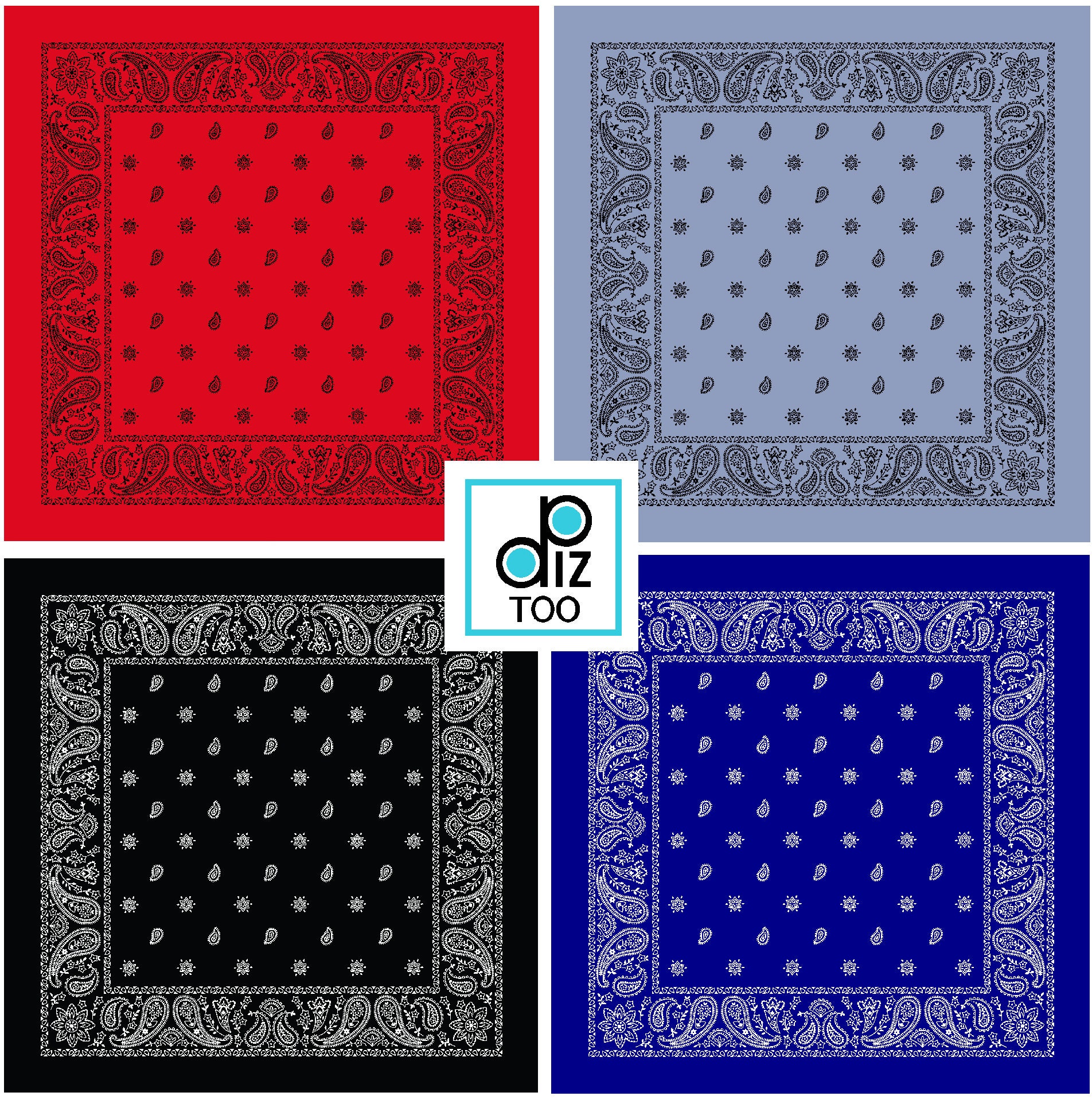 Digital Bandana Print Party Paper Craft Paper Cards Notebook Easy ...