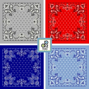 Digital Bandana Print Party paper western signs party placemats