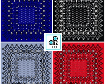 Digital Bandana Print Tribal pattern placemats party paper signs cards coasters Cards Gift Wrapping