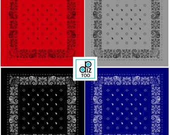 Digital bandana print paper art party paper placemats note cards signs scrapbook 8 inch 12 inch jpegs