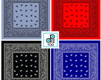 Digital BANDANA print Party Paper Placemats Wrapping paper Cards Coasters