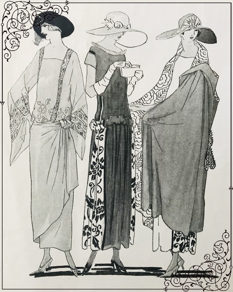 Digital 1920s Fashion Sketches vintage Illustrations Junk journals Cards Tags Scrapbook