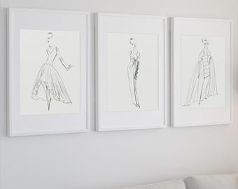 DIGITAL Vintage Nina Ricci Fashion Sketches  Haute Couture 1960s