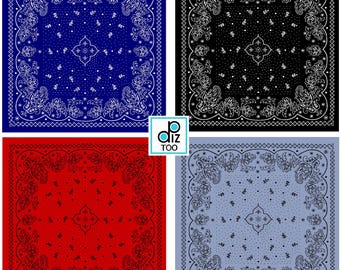 Digital  Bandana Paper Print 8 x 8 and 12 x 12 Party Paper gift wrap and Fun