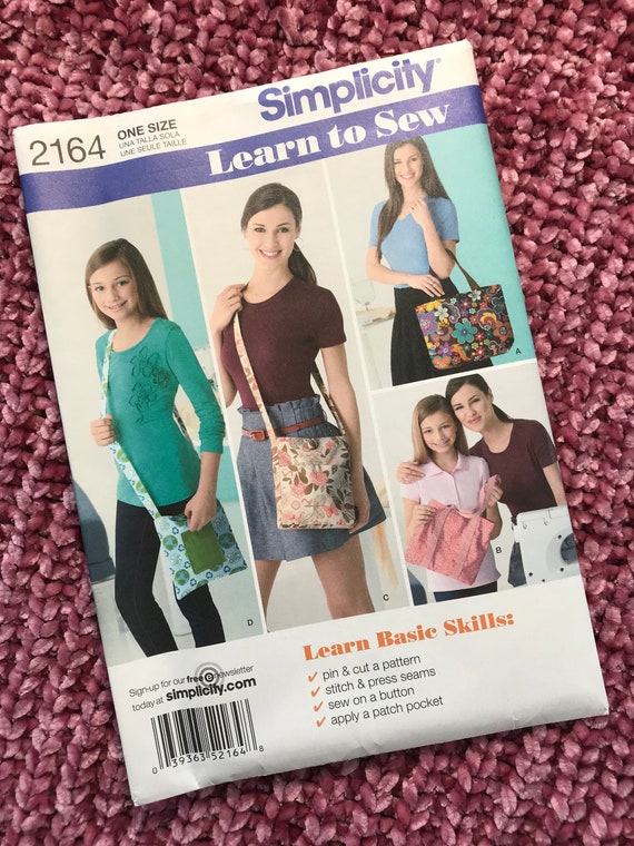 Simplicity Learn to Sew Pattern 2164 Handbags Etsy