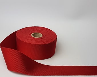 Lovely Vintage Red 45mm GrosGrain Ribbon with Stunning Edge Detail - Free Delivery Options!