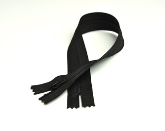 Black Plastic 30cm Closed Ended Coil Zip - Sewing Box Essential - Free Delivery Options!
