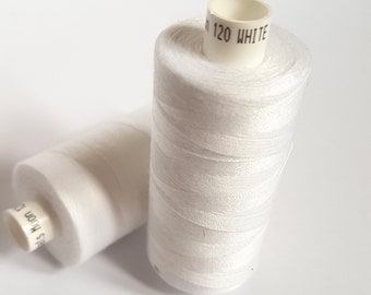 Top Quality Coats Moon Polyester - 2 or 6 Reel Bundles of 1000 Yards Staple Spun Polyester - Black and White. Free Delivery Options!