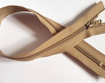 Premium Quality Beige Closed End Plastic Coil Zip -Available in 41cm, 43cm, 71cm and 76cm - Free Delivery Options!