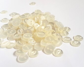 Vintage - Delicate  - Fish Eye - Buttons - Semi-Opaque -  Polyester Plastic -  11mm  - Packets of 10 - Free Delivery