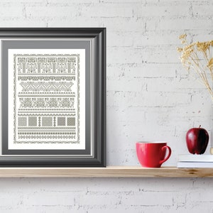 Blackwork and Beads Sampler - Instant Download