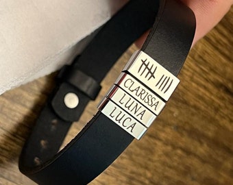 Tally Marks Anniversary Bracelet for Husband, Custom Men Bracelet, Bracelet for Couple, Boyfriend Gift, Wedding Gift, Unique Matching Gift