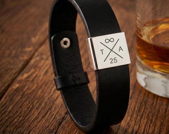 Personalized Adjustable Sliding Knot Bracelet for Dad, Individual Engraving Bracelet, Couple Bracelet, Personalized, Initials, Father's Day