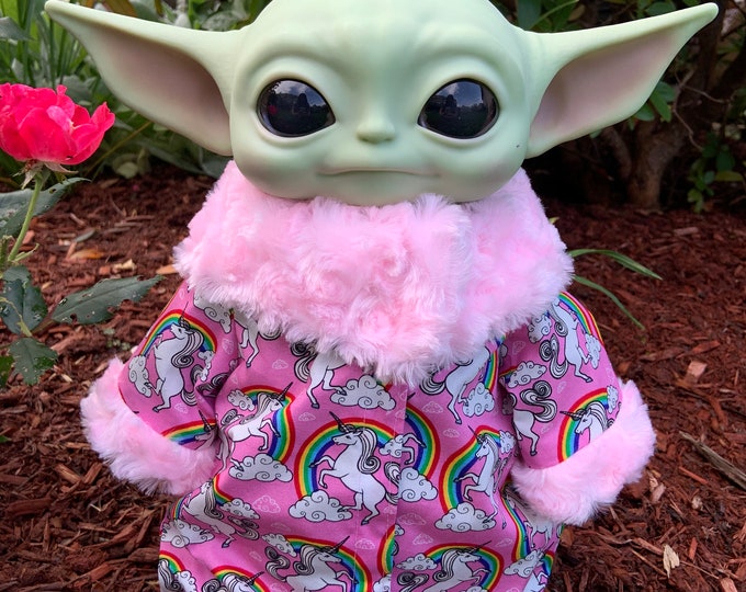 Baby Yoda Robe, Unicorn Rainbow Etsy