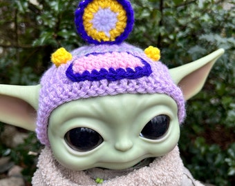 Baby Yoda Roboter Tuque, Lila und Gelb