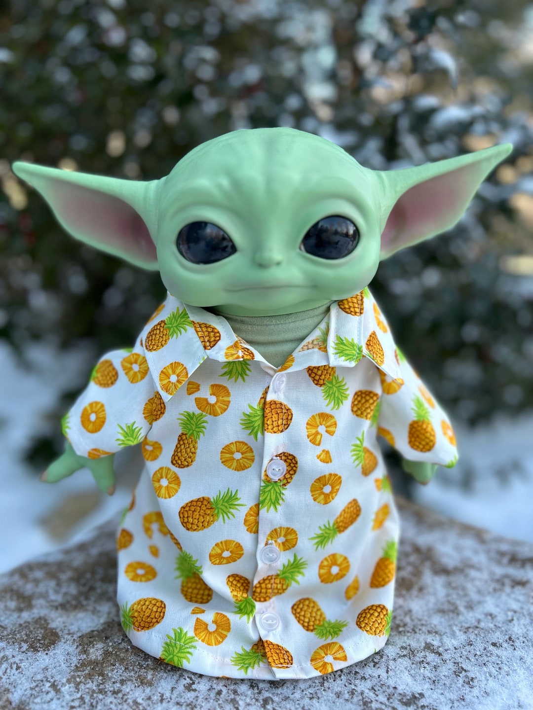 Baby Yoda Robe White Pineapple Collared Shirt Etsy