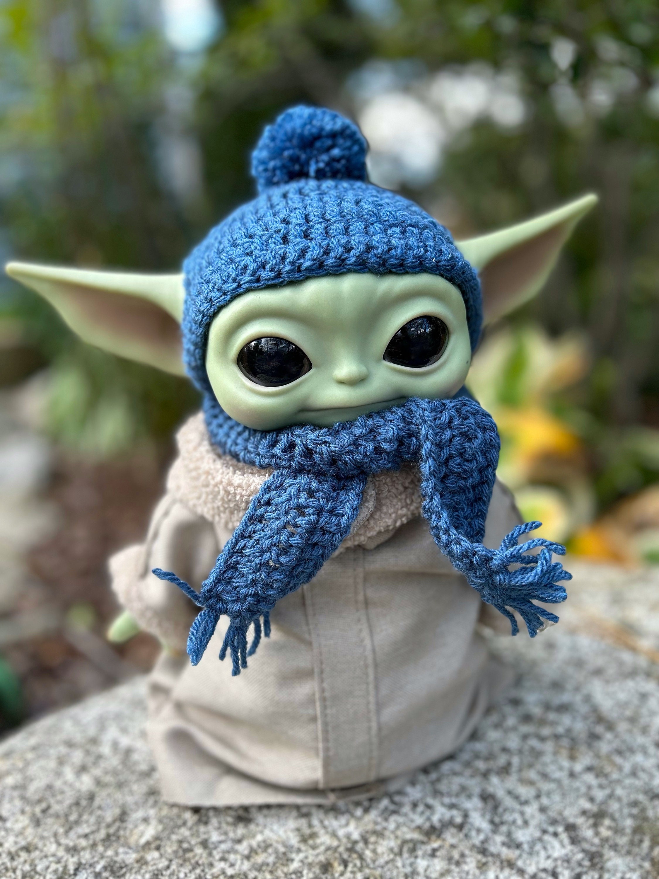 Baby Yoda Blue Tuque and Scarf Set Baby Yoda Crochethat Etsy India
