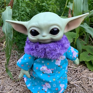 Baby Yoda Everyday Jammies Robe Blue Unicorn Etsy